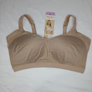 Warner’s Simply Perfect Size XL Nude Beige T-Shirt Wireless Bra NWT
